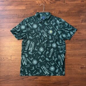William Murray Men’s Medium Green Golf Pattern Shirt